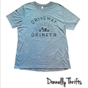 Bella Canvas XL 'Driveway Drinker' T-Shirt, Grey and Black